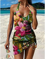 Fiesta – Tankini grafico floreale con short, effetto pancia piatta