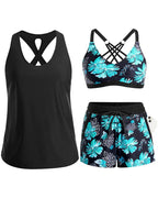 Maren | Set composto da bikini tankini a tre pezzi e copricostume