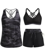 Maren | Set composto da bikini tankini a tre pezzi e copricostume