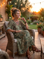 Aleta | Abito Midi Oversize con Bottoni Frontali e Tasche