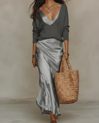 Anaïs – Abito midi in raso elegante