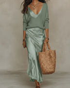 Anaïs – Abito midi in raso elegante