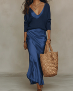 Anaïs – Abito midi in raso elegante