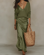 Anaïs – Abito midi in raso elegante