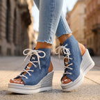 Sandra | Stivaletti con Zeppa Aperti. Design Sofisticato per un Comfort Ineguagliabile