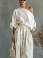 Mila™ | Completo 2 pezzi con scollo bardot