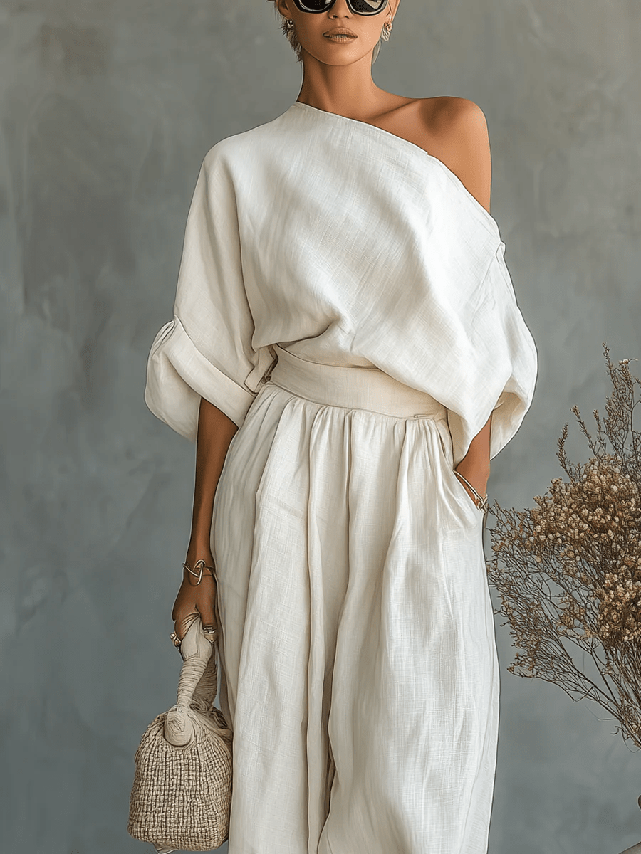 Mila™ | Completo 2 pezzi con scollo bardot
